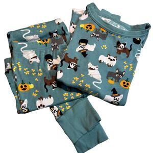 Lands' End Children's Halloween Cats & Dogs Snug Fit Cotton Pajama Set Size 10